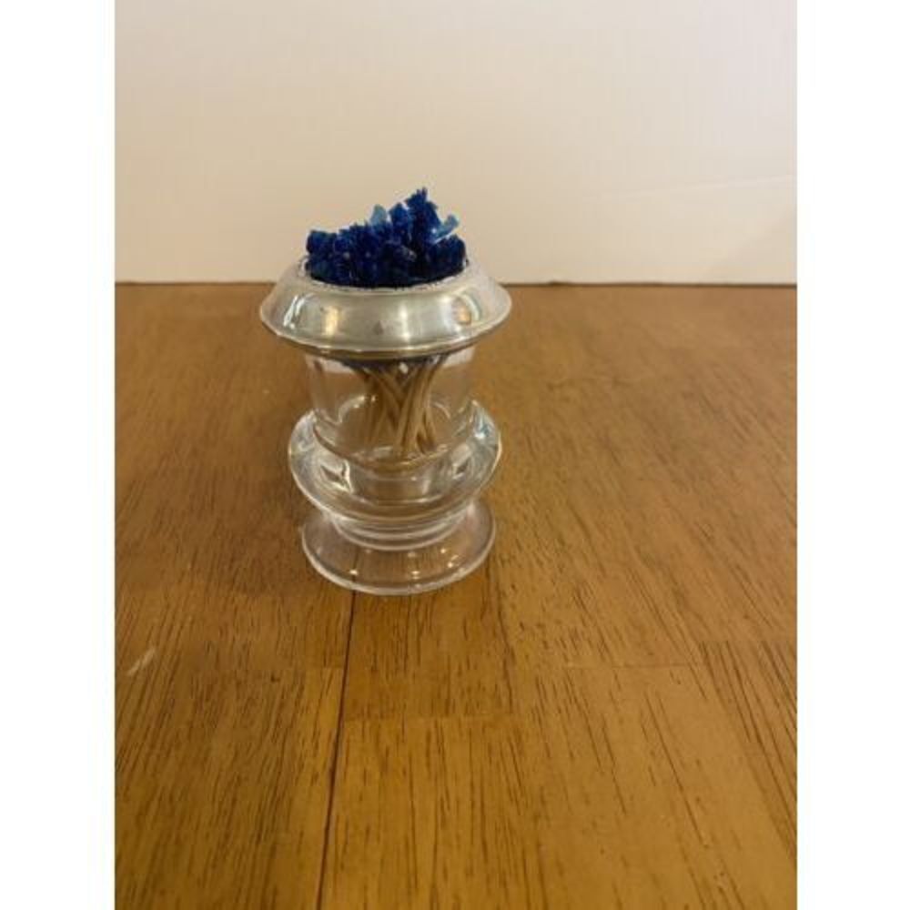 Antique STERLING SILVER and GLASS TOOTHPICK HOLDER SIGNED FRANK M. WHITING